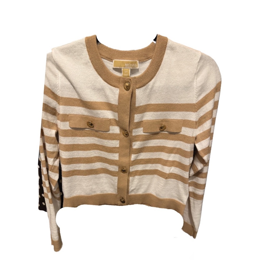 Michael Kors button cardigan, Beige and White petite s - Picture 8 of 8